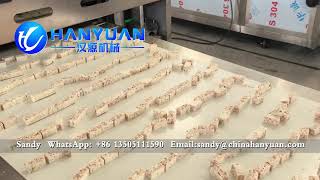 How to make candy bar snack bar energy bar nougat bar cutting machine#candy#snackbar#candybarmachine
