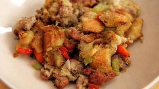 Homemade Sausage Stuffing Recipe  Laura Vitale  Laura in the Kitchen Episode 235