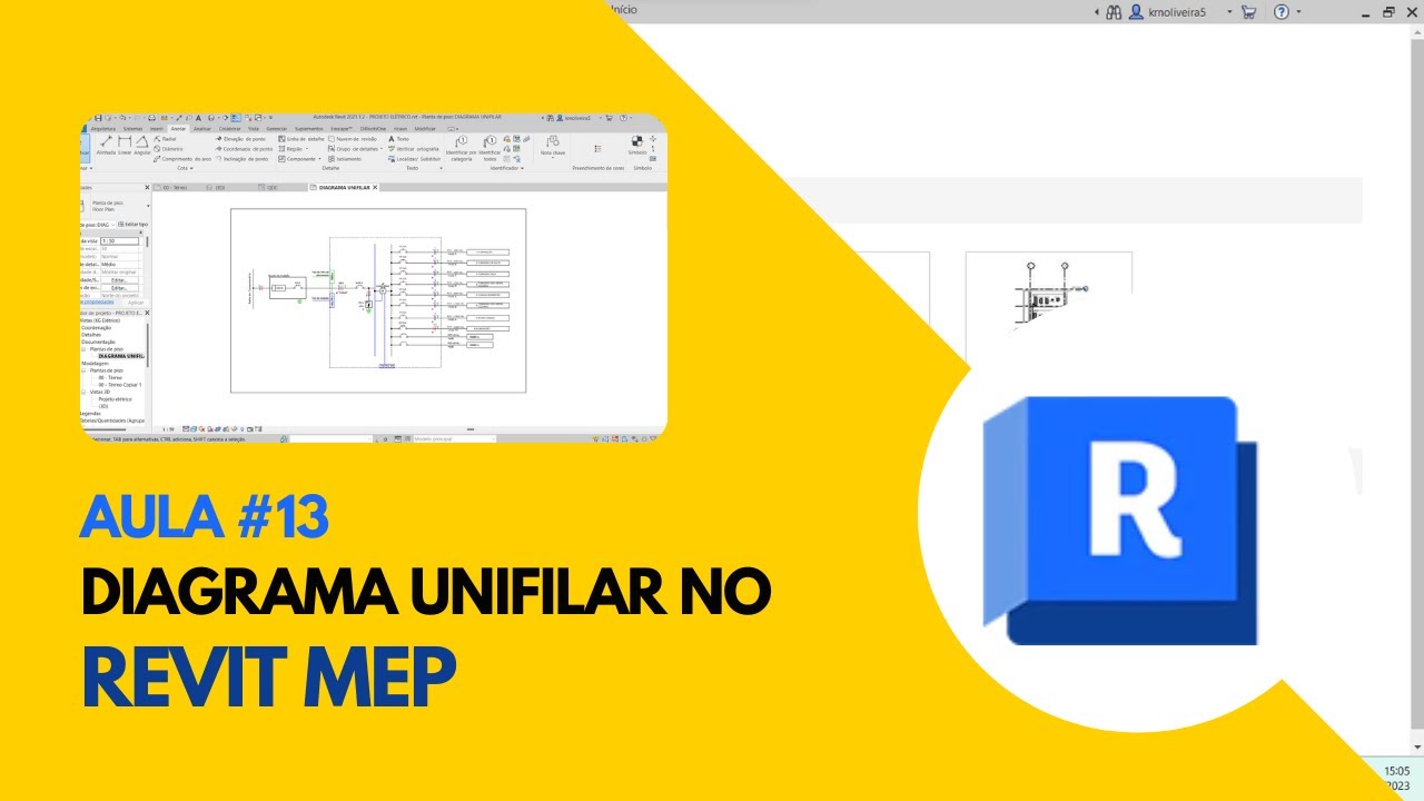 Projeto elétrico no Revit Mep #13 - Diagrama unifilar