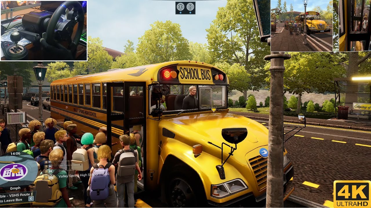 First Time Job as a School Bus Driver - Valley Spring High School - Bus Simulator 21 Blue Bird