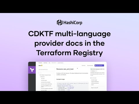 CDKTF multi-language provider docs in the Terraform Registry