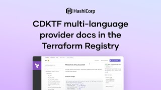 CDKTF multi-language provider docs in the Terraform Registry