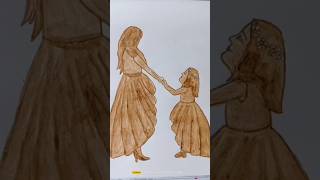Mom❤️ and Daughter ❣️ art with Mehandi....#shorts #viral #youtubeshorts #trending