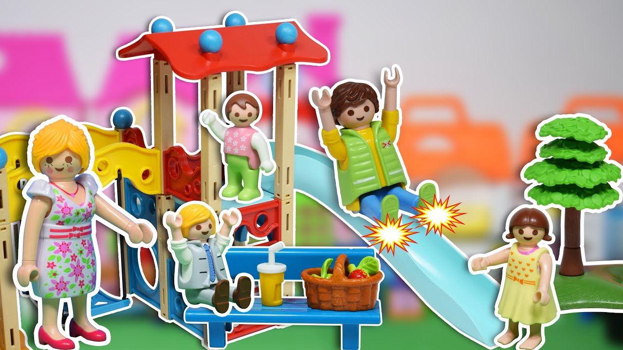 عائلة ساندي  في الملاهي و بابا وقع من على المرجيحة - عائلة ساندي - قصص اطفال