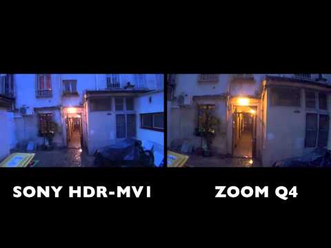 Sony HDR-MV1 vs Zoom Q4 low light