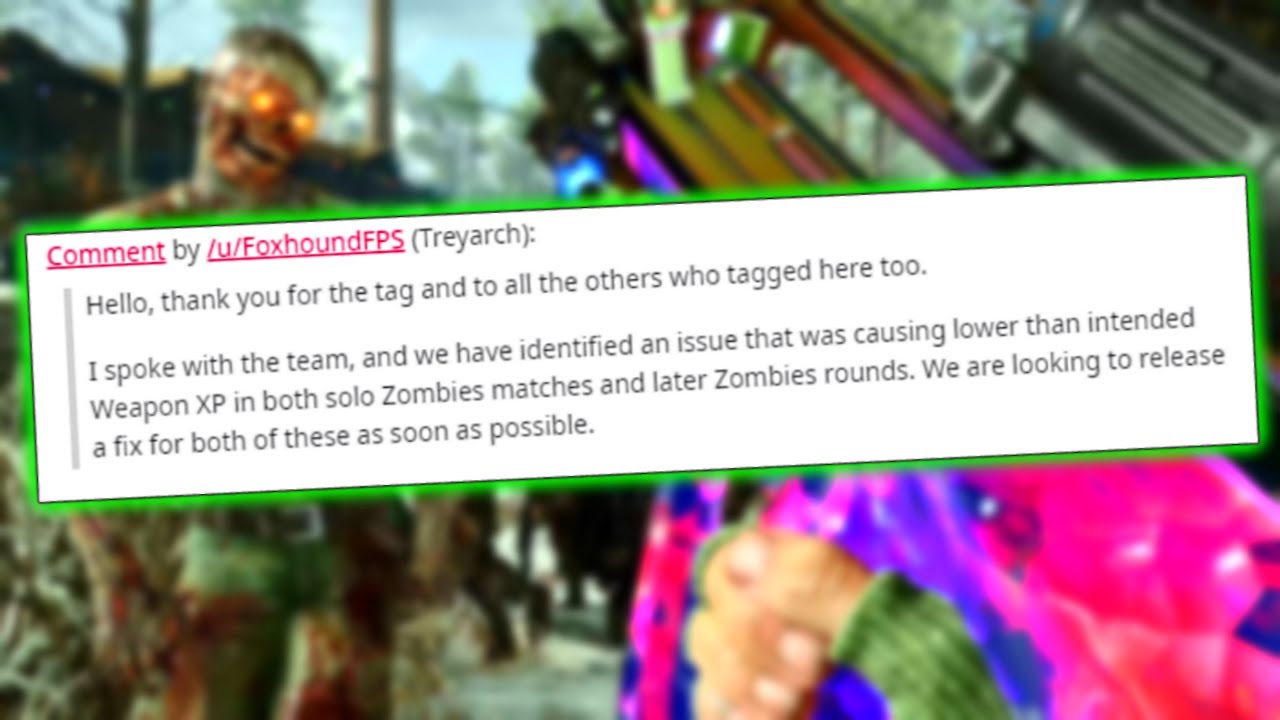 Black Ops Cold War: Broken Zombie XP UPDATE (Treyarch Responds!)