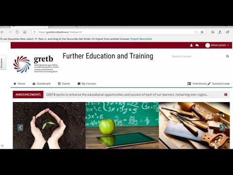 GRETB's FET Moodle site and introduction to the English Writing Course