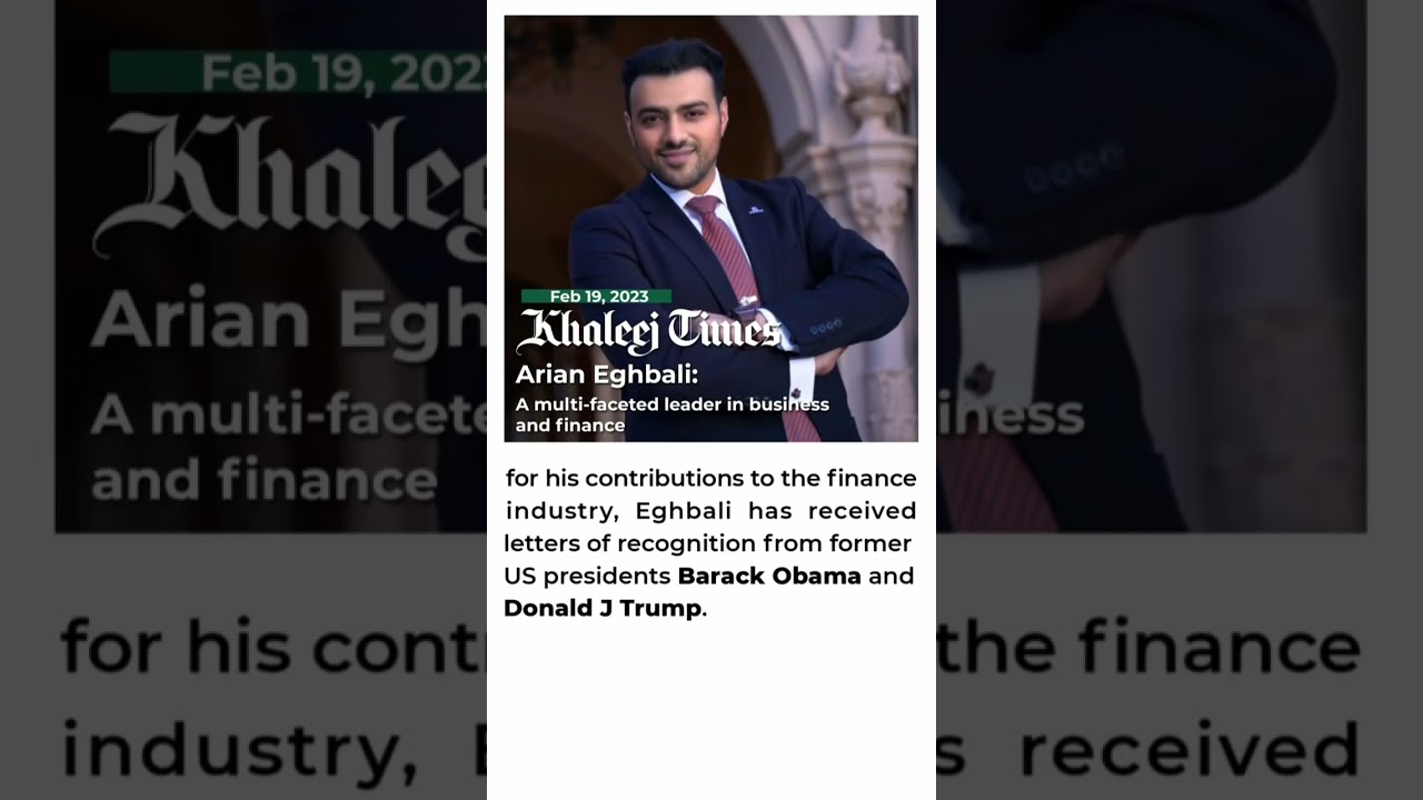 Arian Eghbali: A multi-faceted leader in business and finance 