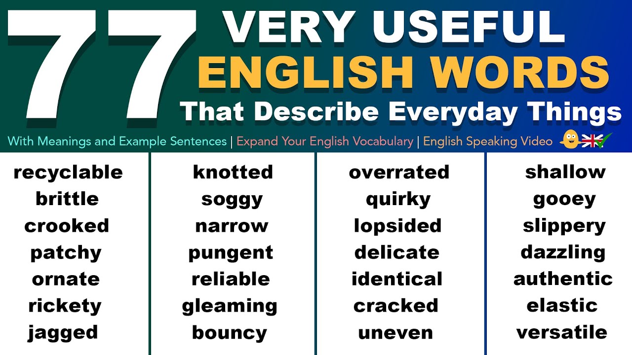 77 Very Useful ENGLISH WORDS That Describe Everyday Things | Expand