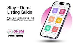 Dorm Listing Setup in OHSM App | Beds & Meal Plans (Admin & Manager) screenshot 2