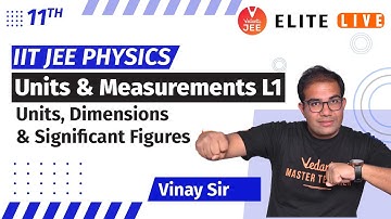 Units and Measurements class 11 | Lecture 1 | JEE Main | JEE Advanced | Vinay Shur Sir | Vedantu