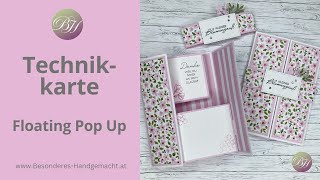 Floating Pop Up Karte / Technikkarte / geeignet für Anfänger / DSP einfach eklektisch / Stampin' Up!