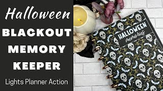 HALLOWEEN BLACKOUT MEMORY KEEPER / LIGHTS PLANNER ACTION / *BONUS* STICKER TIPS AND PENS TO USE
