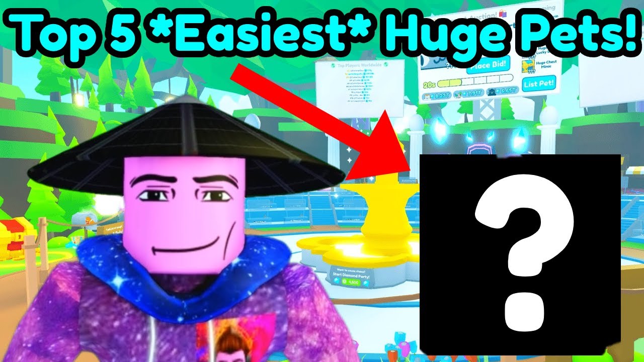 Top 5 *EASIEST* HUGE Pets To Get In Pet Simulator X! - YouTube