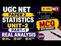 UGC NET Statistics 2026 | Unit-2 Real Analysis MCQs with Answers | Part-1 | Paper-2 Preparation