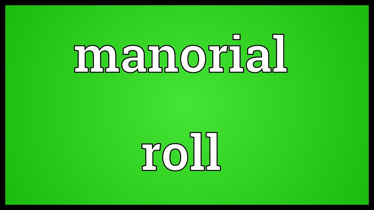 Manorial roll Meaning YouTube