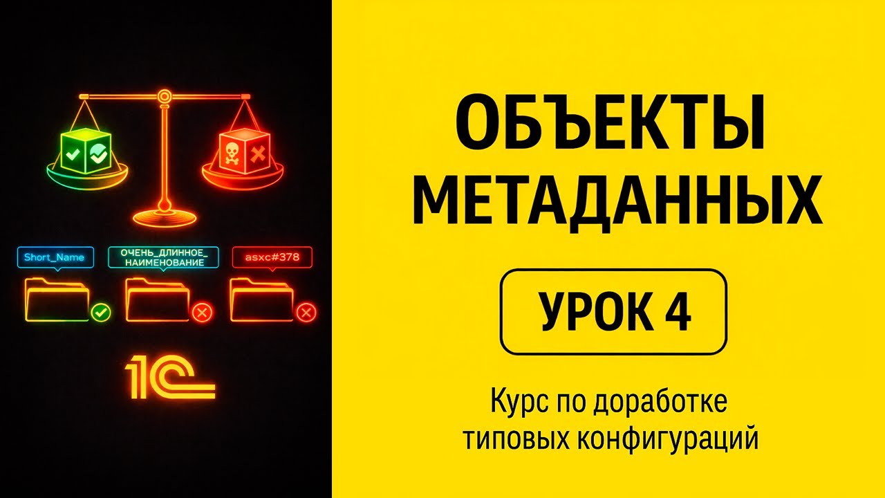 Как называть объекты в 1С, чтобы не убить базу? | Урок 4 | Объекты метаданных