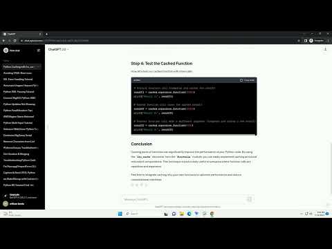 Python Precomputing caching