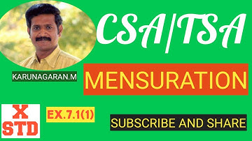 X STD Ex.7.1(1)Radius and height of a cylinder are in the ratio 5:7 and its CSA is 5500 sq.m.