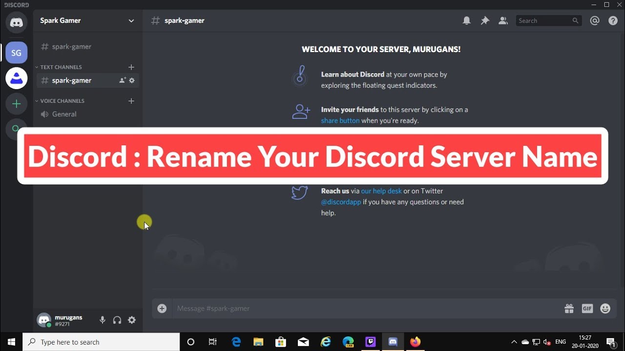 Discord : Rename Your Discord Server Name - YouTube