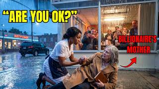 Everyone Laughed Waitress Helping Fallen Old Woman—Until They Learned She Was Billionaire’s Mother