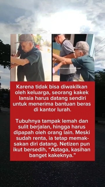 Saat Bantuan Tak Bisa Diambil Keluarga, Kakek Ini Harus Berjuang Sendiri #kakek #bantuan #fyp