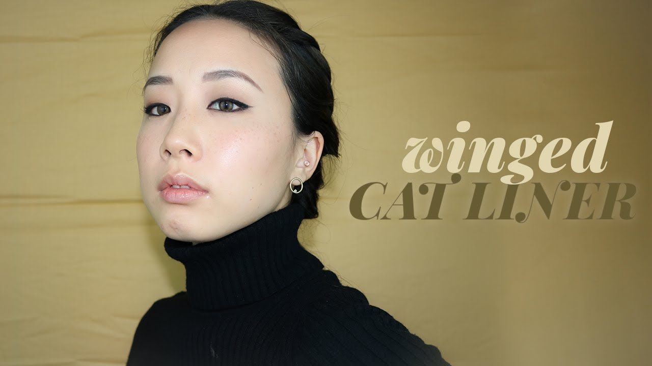 a moody AF winged cat eyeliner makeup tutorial for asian monolid eyes YouTube