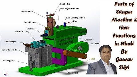 Parts of Shaper Machine and their Functions with Mechanism in Hindi