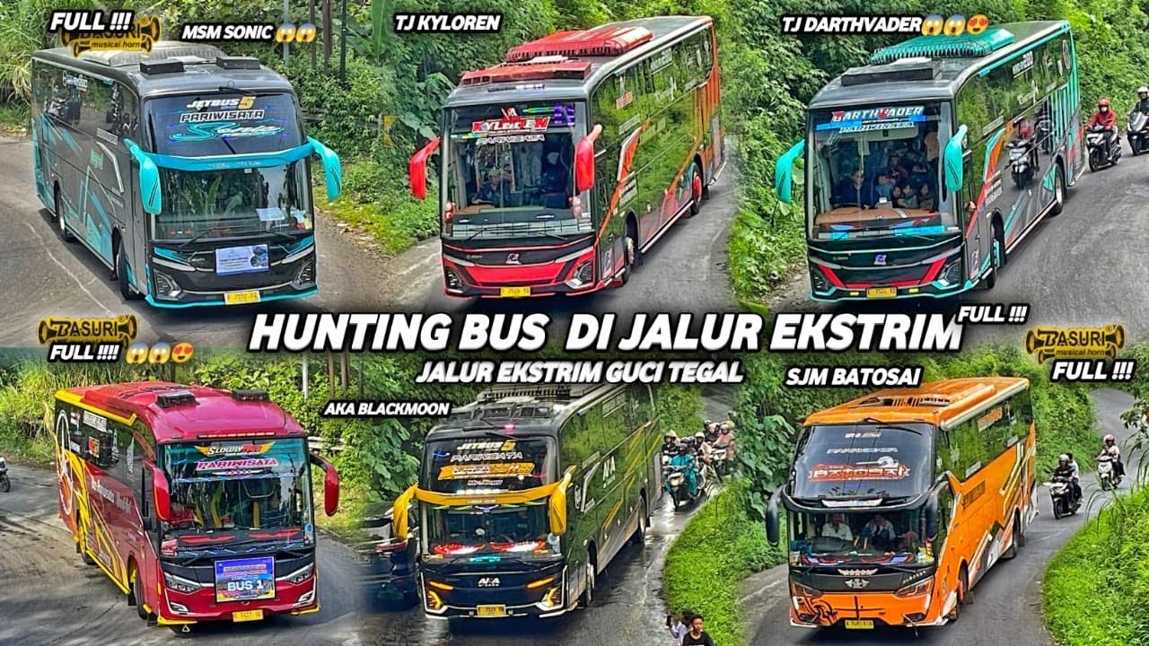 FULL TELOLET BASURI !! HUNTING BUS DI JALUR EKSTRIM GUCI TEGAL | FULL BUS ARTIS