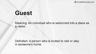 Guest Meaning