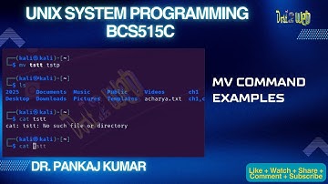 mv (Move & Rename Files) Command | UNIX System Programming  | VTU | BCS515C
