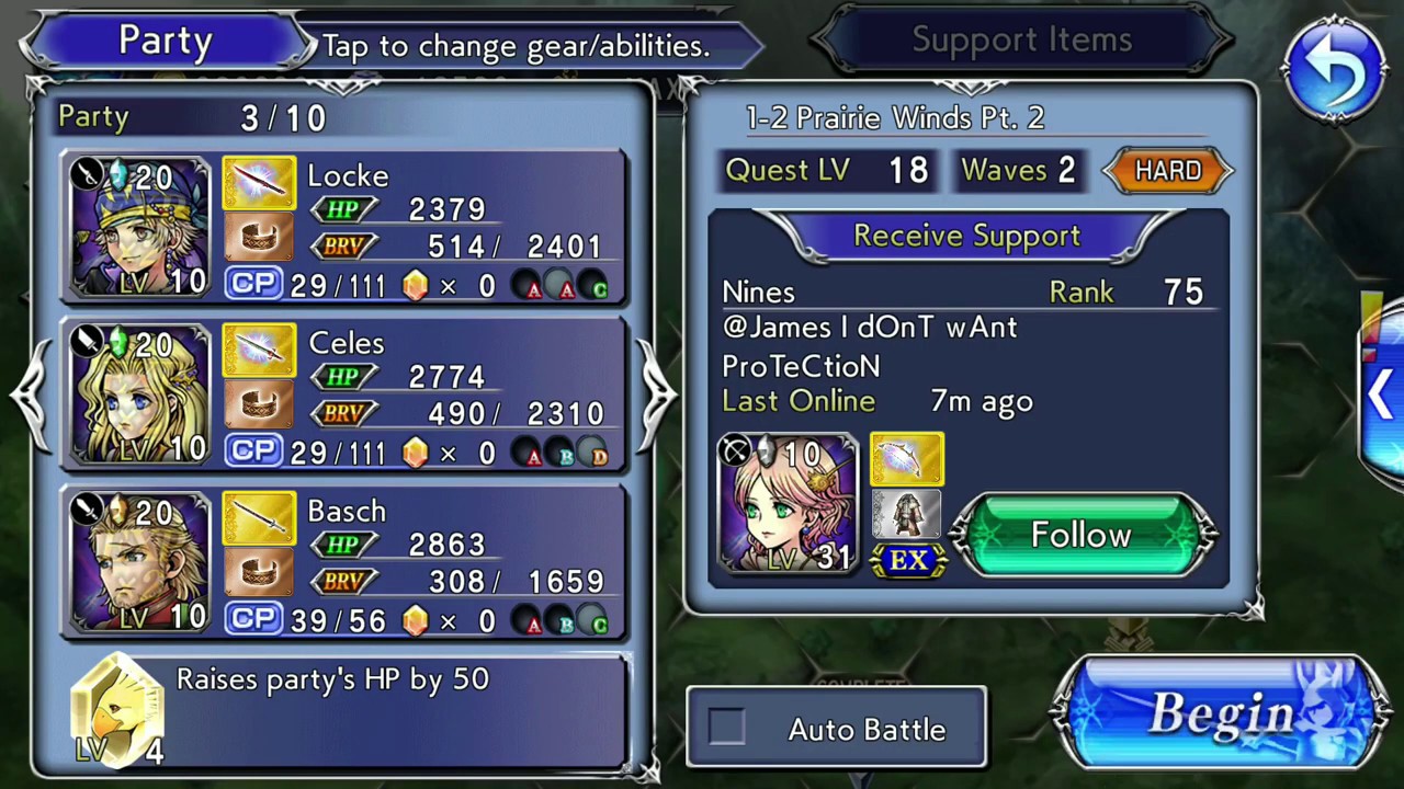 [Hard Mode] 1-2 Prairie Winds Pt.2, Ch.1 Primus Island -[DISSIDIA FINAL FANTASY OPERA OMNIA]