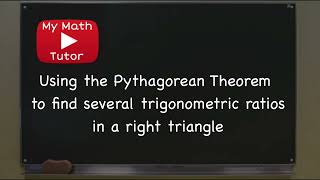 ALEKS | Using the Pythagorean Theorem to find several trigonometric ratios in a right triangle