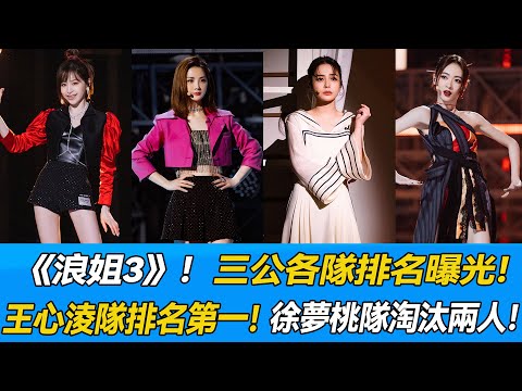 《浪姐3》三公各隊排名曝光，王心淩隊排名第一，徐夢桃隊淘汰兩人！