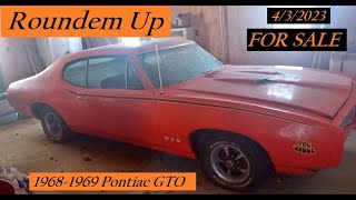 April 2023 FOR SALE 35 different 1968 1969 Pontiac GTO's