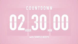 2.5 Hours Countdown Flip Clock Timer \/ Simple Beeps 🌸🔔