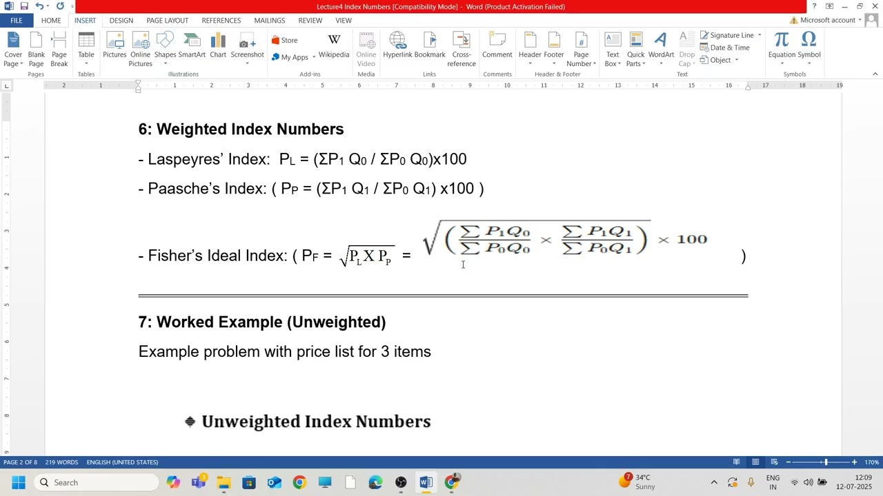 Video Lecture 4: Construction of Index Numbers - YouTube