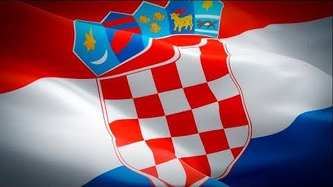 Croatia Flag Wave Loop waving in wind. Realistic Croatian Flag background