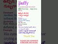 puffyy meaning in Telugu| synonym, antonym