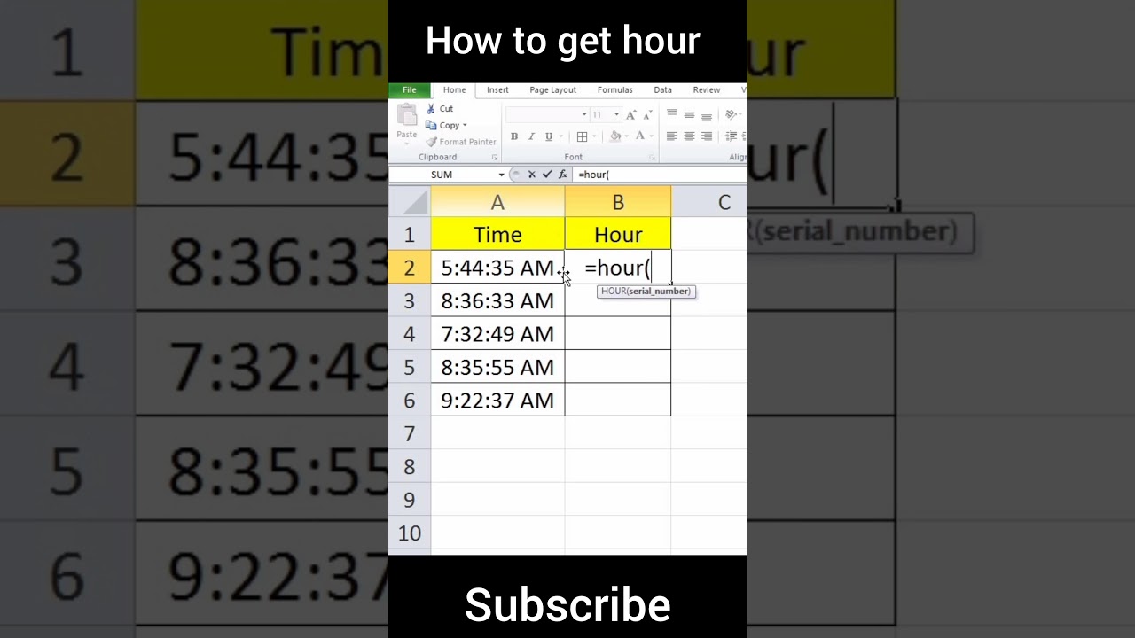 How to Extract Hour from Time in Excel | Excel Short Trick 