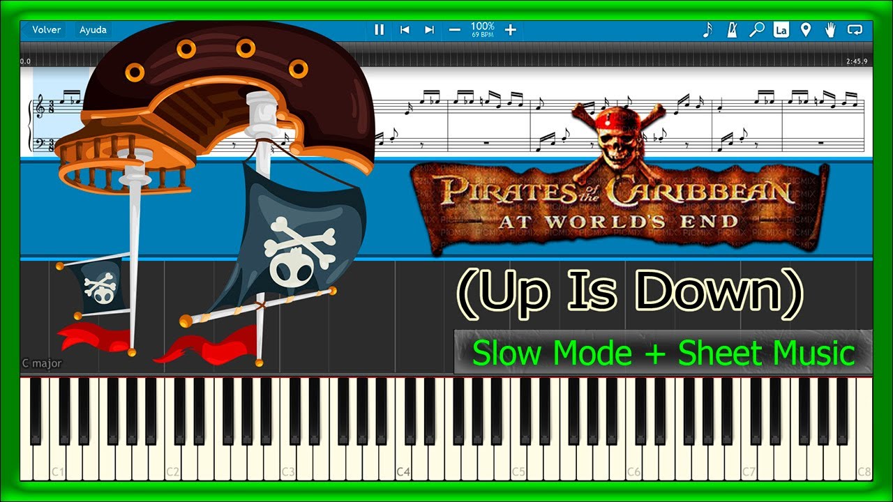 Up Is Down Pirates Of The Caribbean 3 Slow Piano Tutorial 224 Youtube
