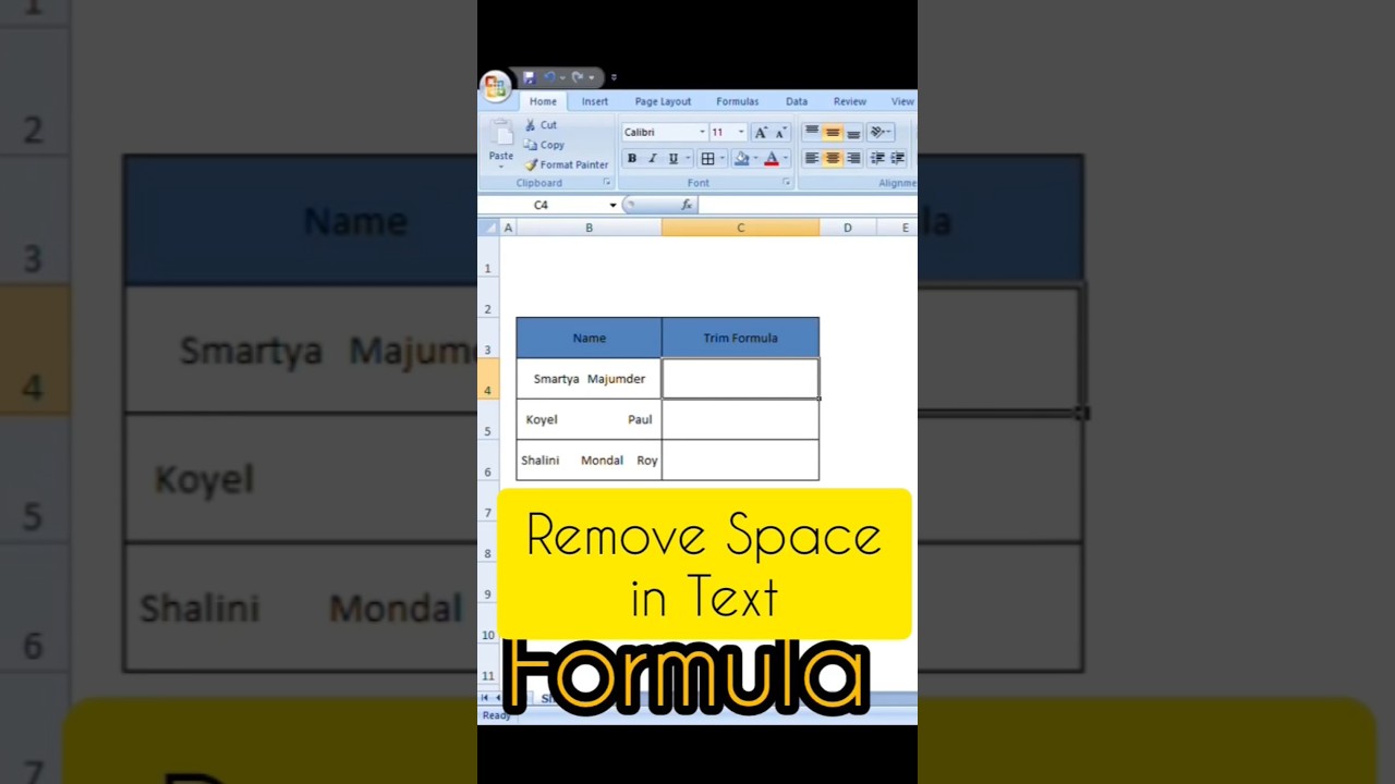 || Trim Formula | Remove space in Text | Space remover formula ||