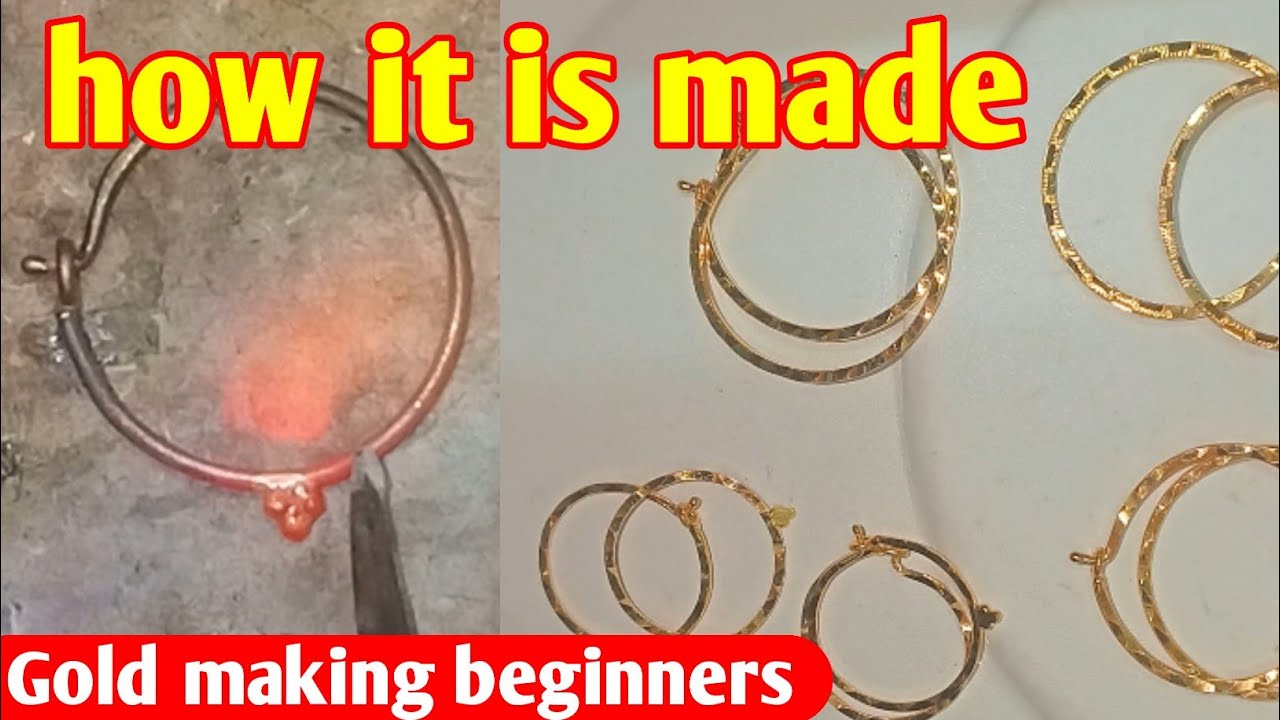 gold earrings making,gold earrings making process,goldmaking - YouTube