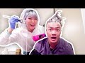 Bleaching JYP's Hair!!!!!! 😱😱😂😋 ft BTS idol dance (hilarious like a fail) (try not to laugh)