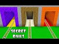 Where do lead SECRET RAILS in Minecraft? WOOD vs LAVA vs PORTAL TUNNEL ! Strange tunnel