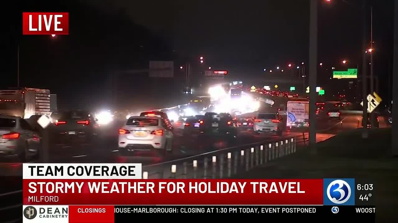 Stormy weather impacting holiday travel - YouTube