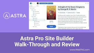 Astra Pro Site Builder: WalkThrough and Review