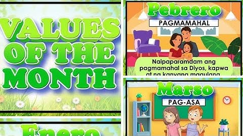 VALUES OF THE MONTH || CLASSROOM DISPLAY INSTRUCTIONAL MATERIALS