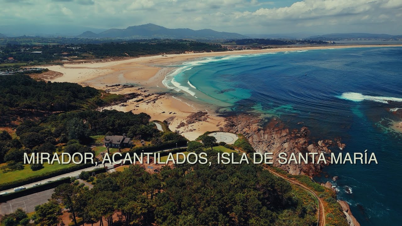 MIRADOR, ACANTILADOS, ISLA DE SANTA MARÍA -PLAYA DE LOS TRANQUILOS - SOMO (CANTABRIA) DESDE EL AIRE