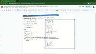Saxon Algebra 1 Lesson 18 Video 2: Solving One-Step Equations by Adding or Subtracting